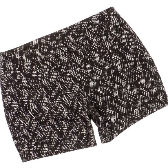 Apt 9 Chino Shorts Size 12 Womens Black White Print Cuffed Stretch W33 Inseam 5 - Picture 2 of 11